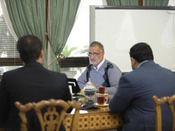 جلسه شهردار تهران با شهردار و نماینده آبادان در مجلس