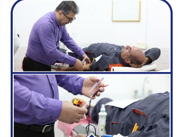 استقبال کارکنان پالایشگاه آبادان از پویش اهدای خون